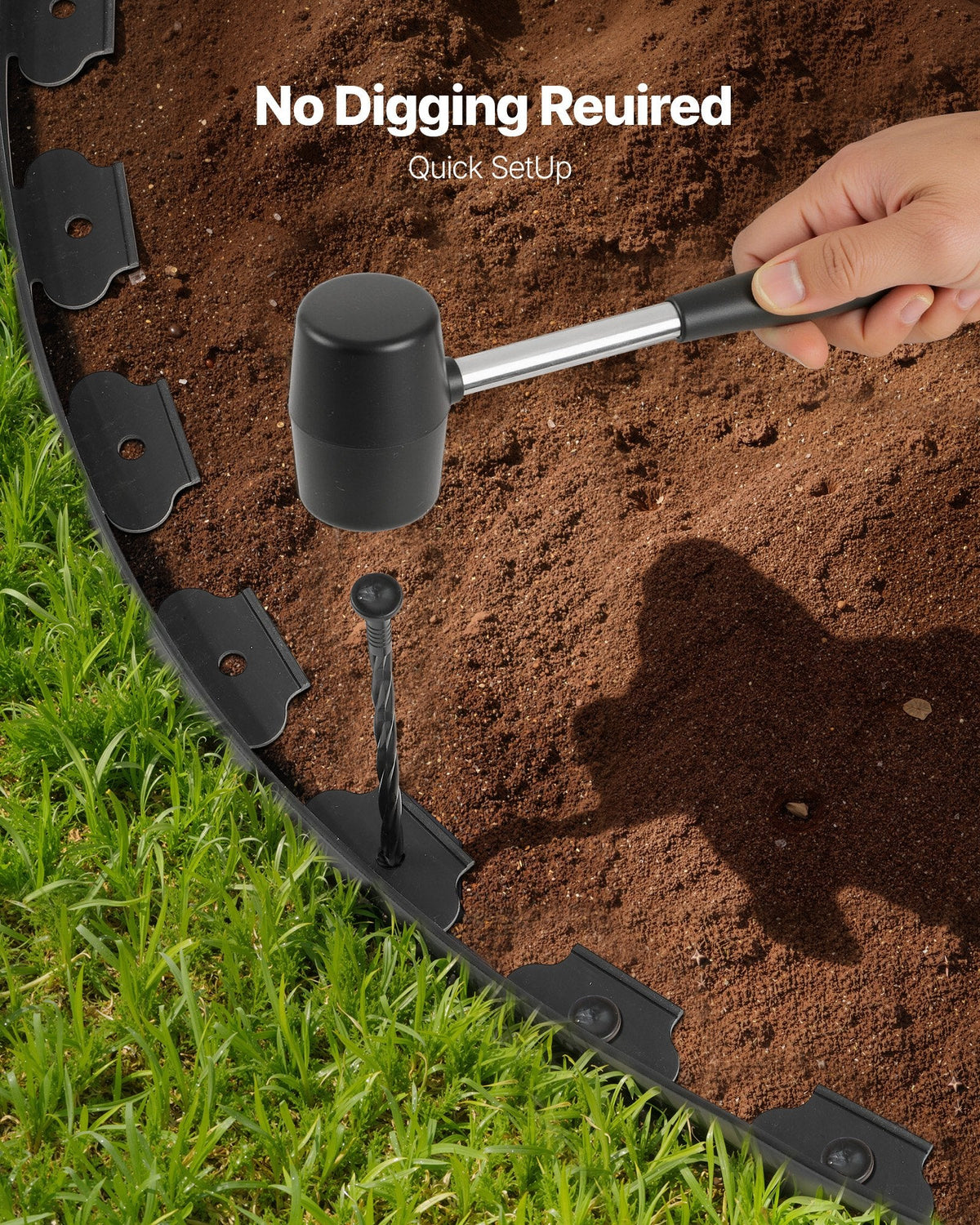 Landscape Edging 20 ft - No-Dig L-Shaped Garden Border with Stakes – image 5