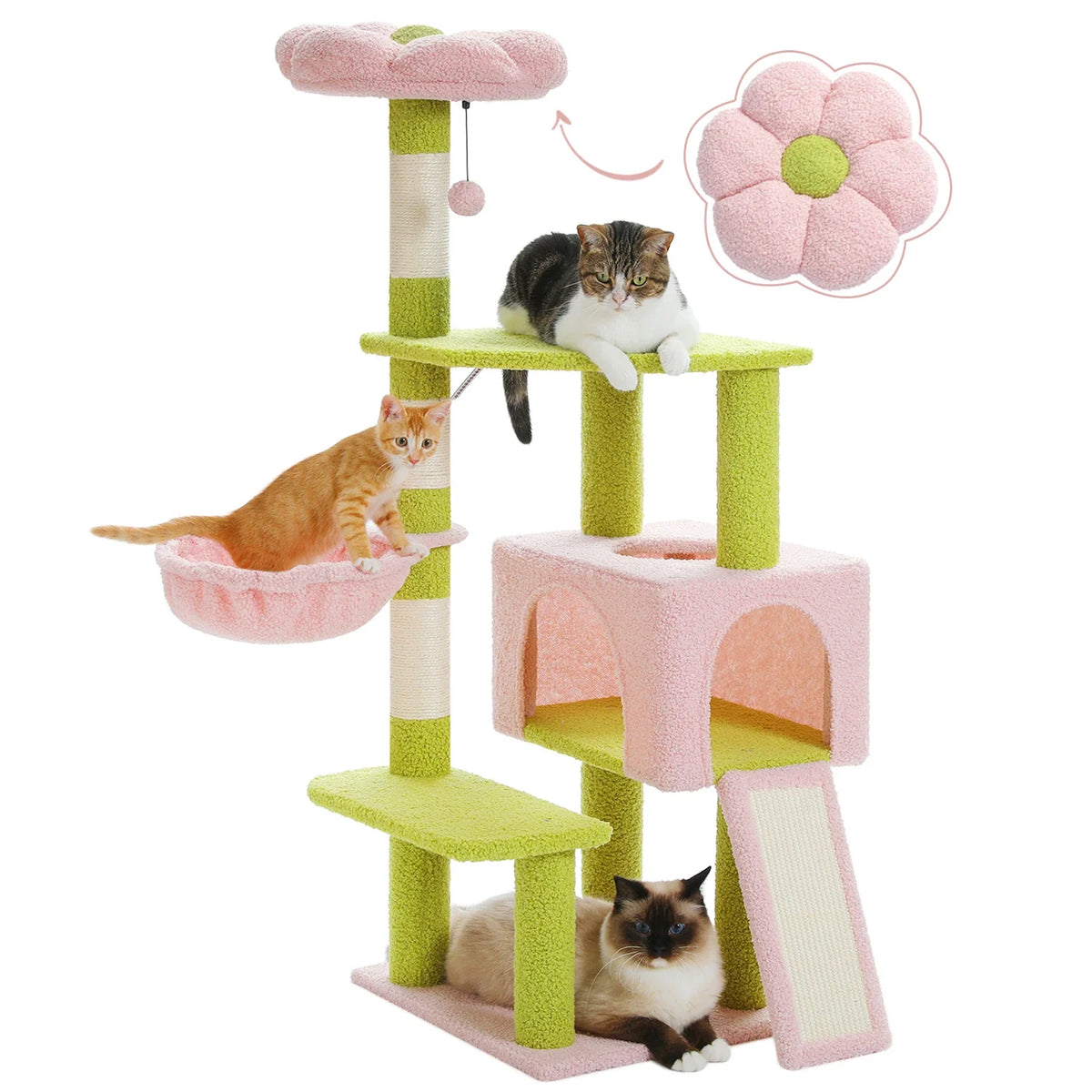 Flower Cat Tree – Multi-Level Cat Tower with Sisal Posts – image 14