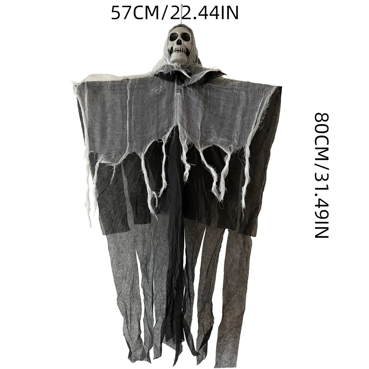 32 in Hanging Skeleton Ghost Halloween Decoration with LED Lights – image 6