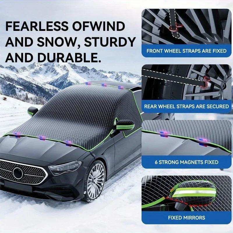 Windshield Snow Cover with Mirror Covers - Magnetic Frost Guard – image 4