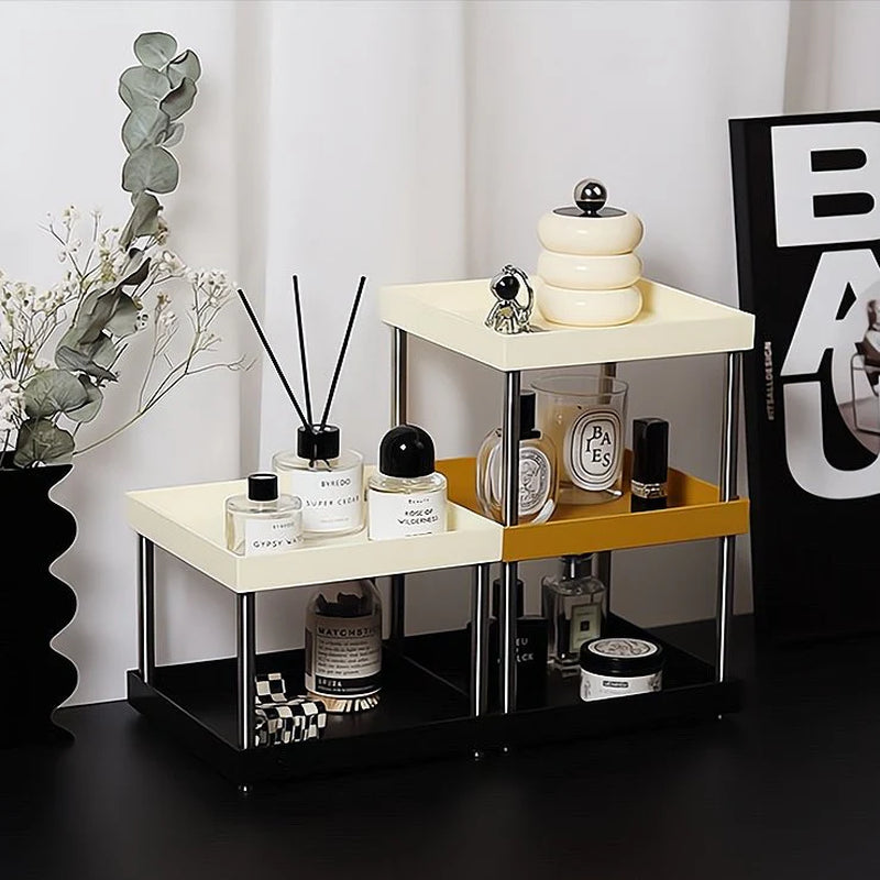 Makeup Organizer Rack Modern Tiered Vanity Display