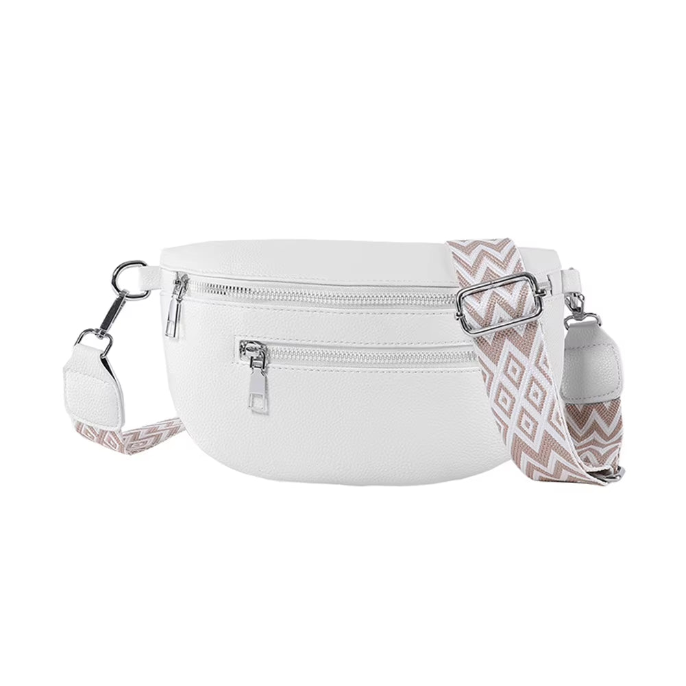 Crossbody Sling Bag Half-Moon PU Leather Chest Bag – image 8