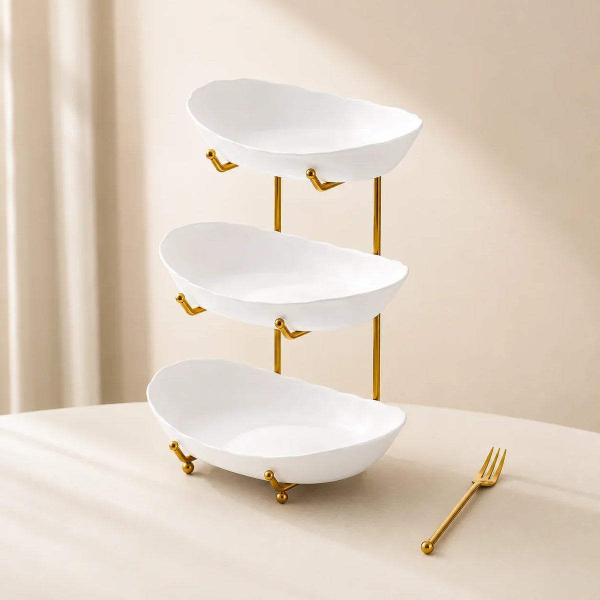 Fruit Bowl Stand 3-Tier with Metal Frame, Countertop Basket – image 14