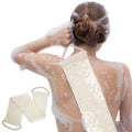 Exfoliating Back Scrubber Towel Bamboo Fiber with Handles