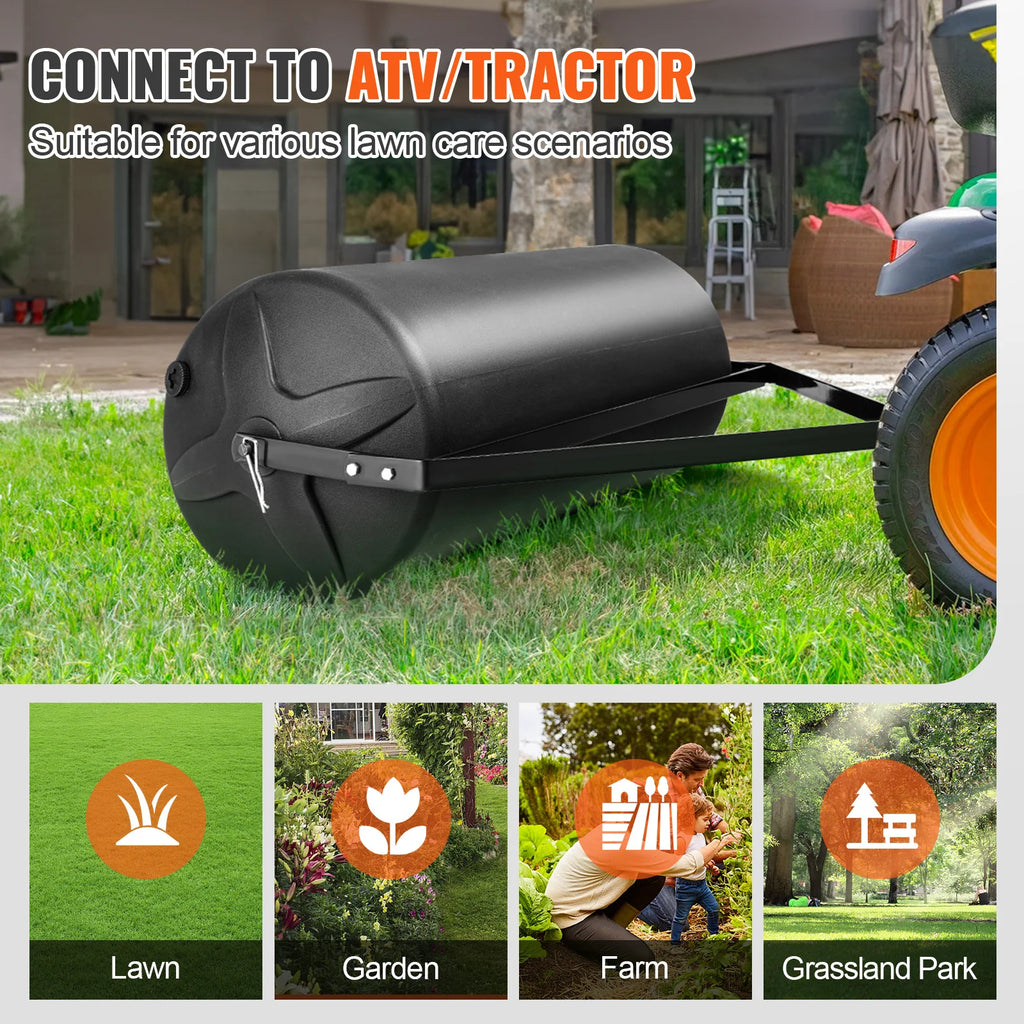 Tow Behind Lawn Roller 400 lb, Sand or Water Filled Yard Roller – image 6