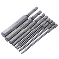 Magnetic Hex Bit Set, 8 Pieces, S2 Steel, 1/4 in Shank