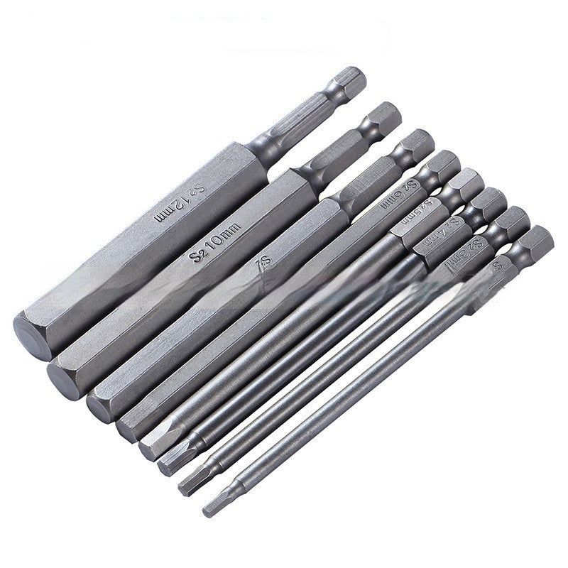 Magnetic Hex Bit Set, 8 Pieces, S2 Steel, 1/4 in Shank
