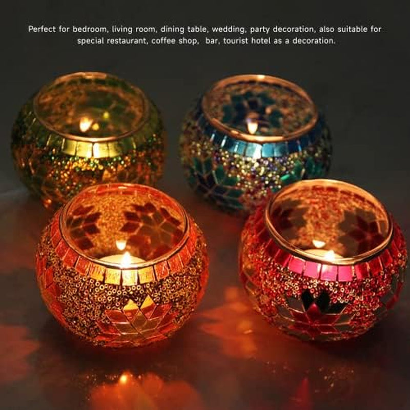 Mosaic Glass Votive Candle Holders, Set of 4 – image 5