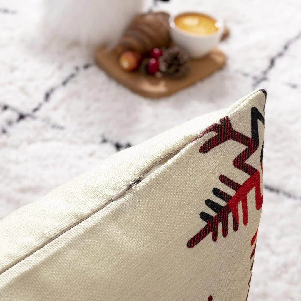Christmas Pillow Covers - 4-Pack 18 x 18 in Linen-Look Covers – image 4