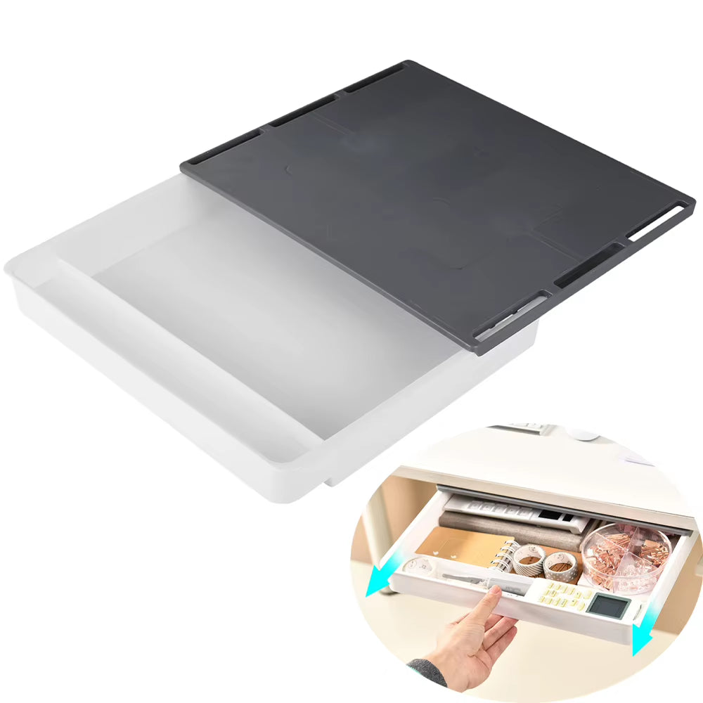 Self-Adhesive Under Desk Drawer, Hidden Pull-Out Tray – image 2