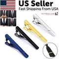 Tie Clip Set for Men – 4 Pcs Stainless Steel, Gold, Black and Silver
