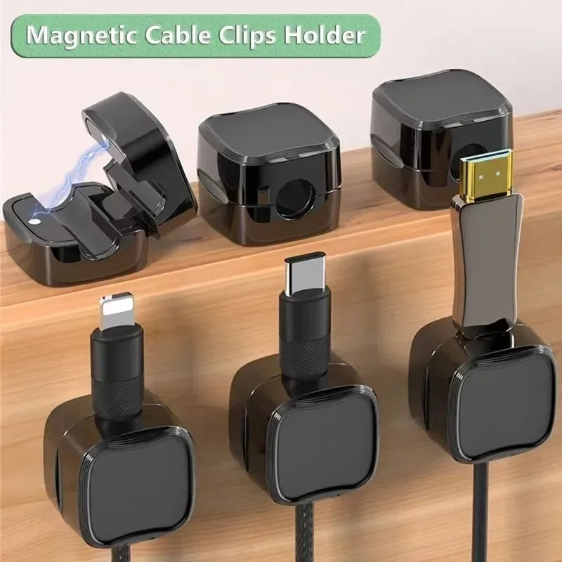 Magnetic Under-Desk Cable Clips Cord Organizer – image 2