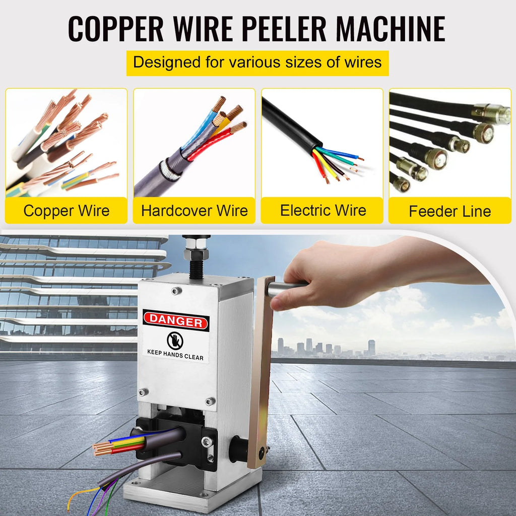 Manual Wire Stripping Machine for 0.06-0.98 in Cable, Hand Crank – image 2