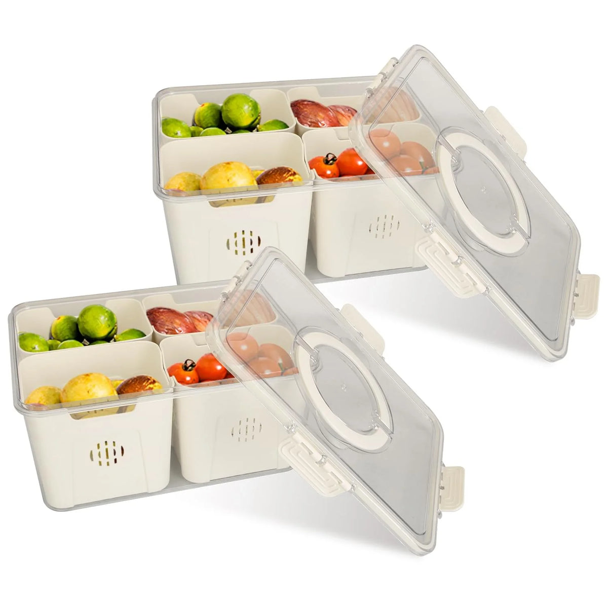 Fruit Storage Containers 2-Pack Airtight with Colanders for Fridge – image 5