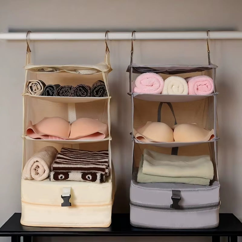Hanging Closet Shelf – 4-Tier Foldable Fabric Organizer – image 4