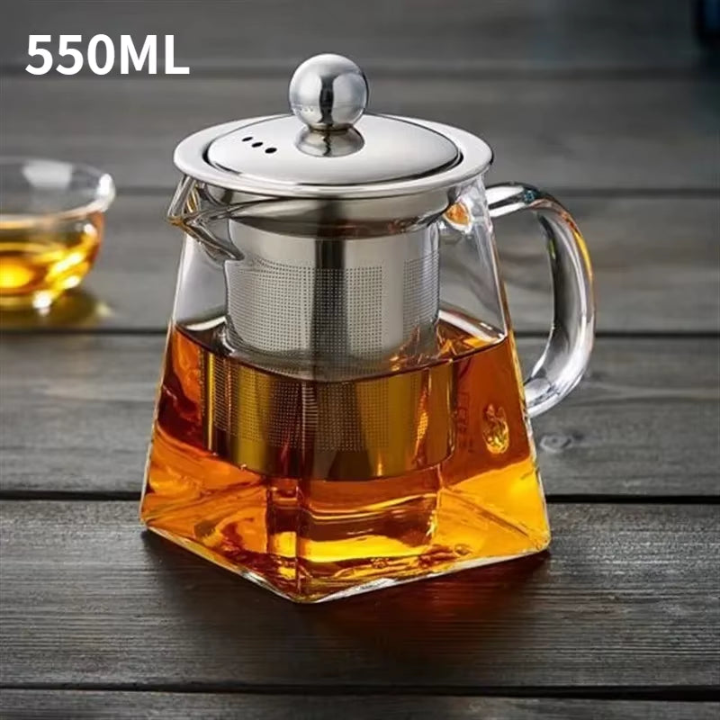 Glass Teapot with Infuser - Heat-Resistant Loose Leaf Tea Pot – image 8