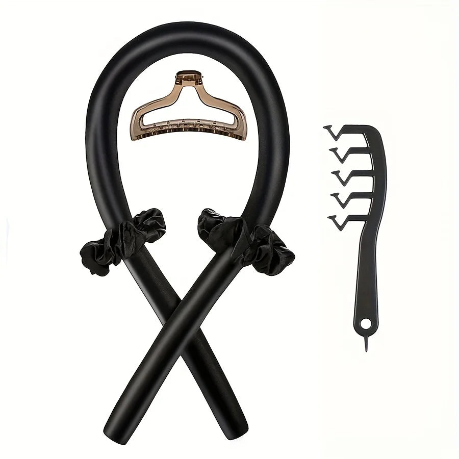 5-Piece Heatless Curling Set - Curl Rod Headband, Clips & Comb – image 6