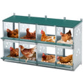 8 Compartment Galvanized Chicken Nesting Box with Egg Roll Out – image 1