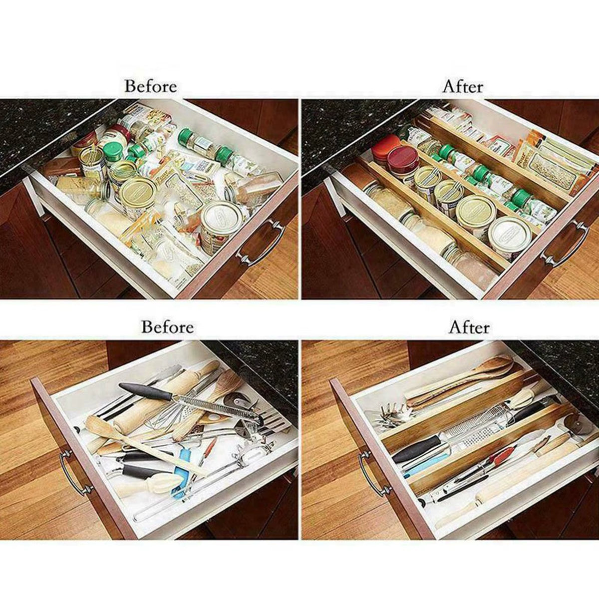 Bamboo Drawer Divider - Spring-Loaded, Expandable – image 2