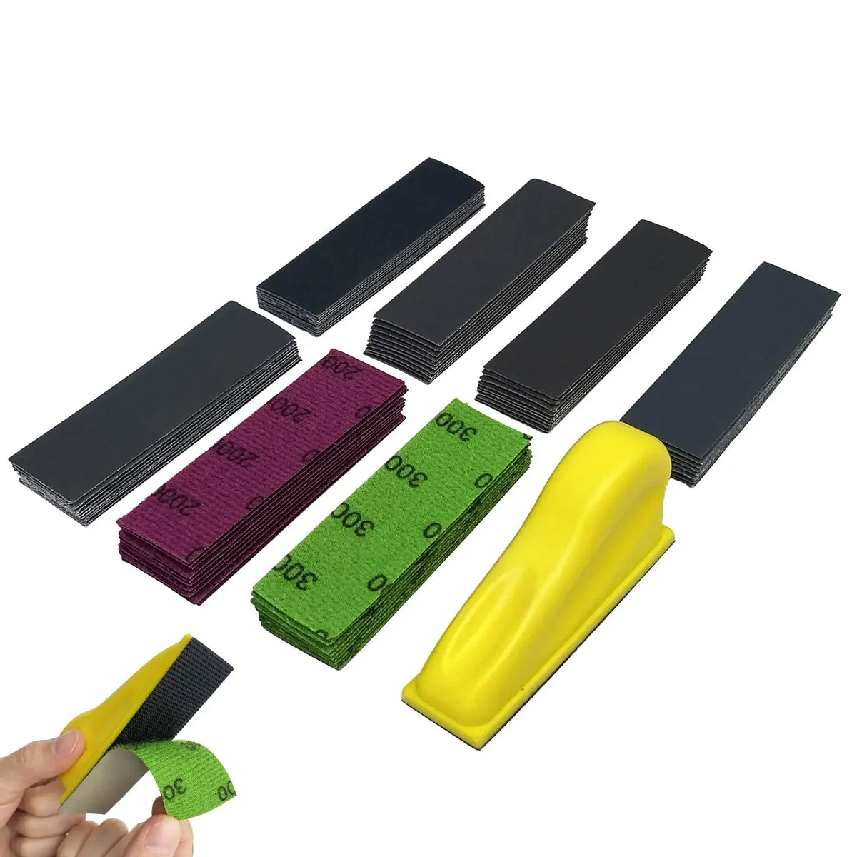 Mini Sanding Block Kit 71 Pcs – Hook and Loop Sandpaper 400–3000