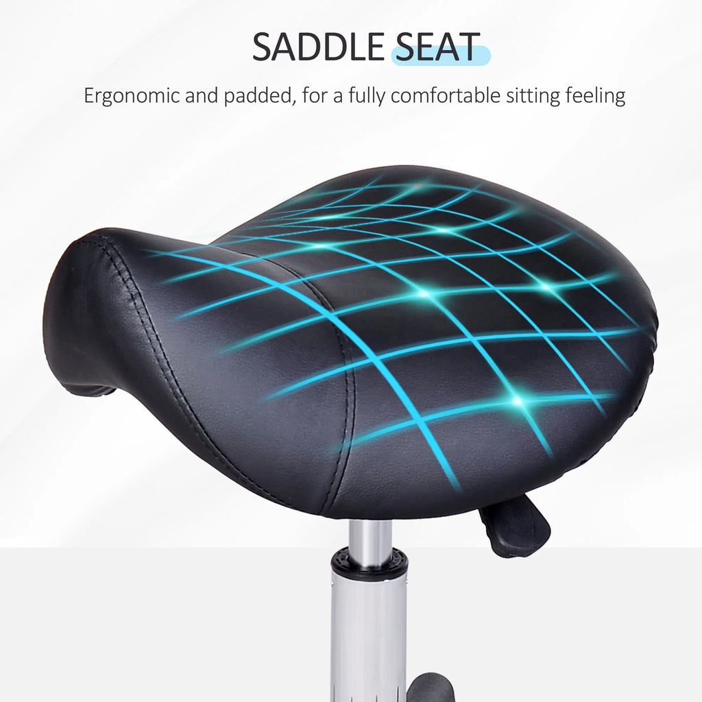 Low Height Hydraulic Saddle Stool for Facial and Lash Work Black – image 6