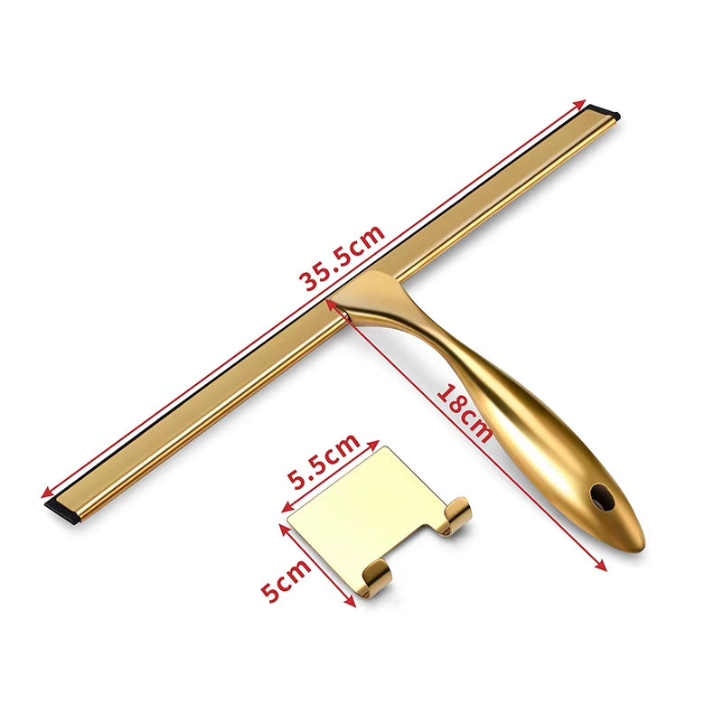 Shower Squeegee - Stainless Steel with Silicone Blade and Hook – image 3