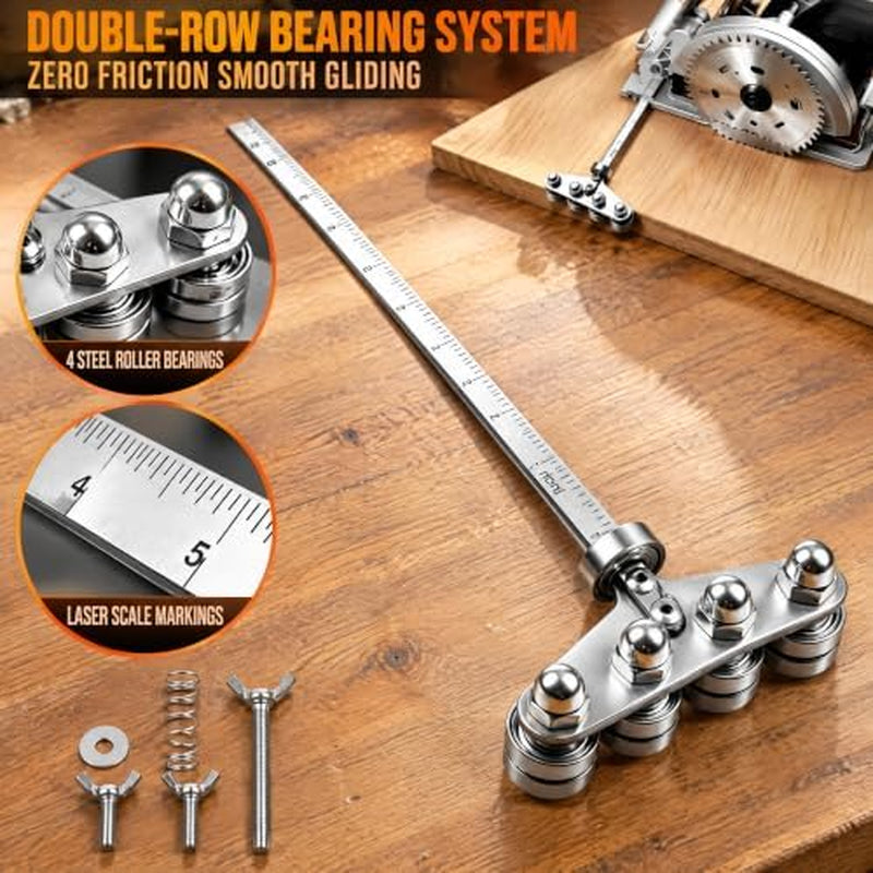 Circular Saw Guide Rail 20 in with Roller Guide and Positioning Clamps – image 3