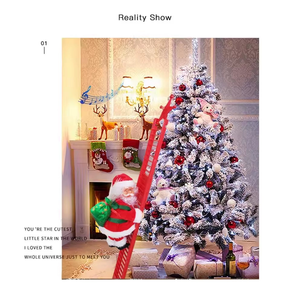 Climbing Santa Ornament – Musical LED Christmas Ladder Decor – image 5