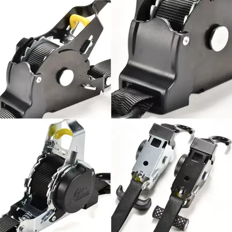 Retractable Ratchet Tie Down Straps for Cargo, Motorcycle, and Car – image 6