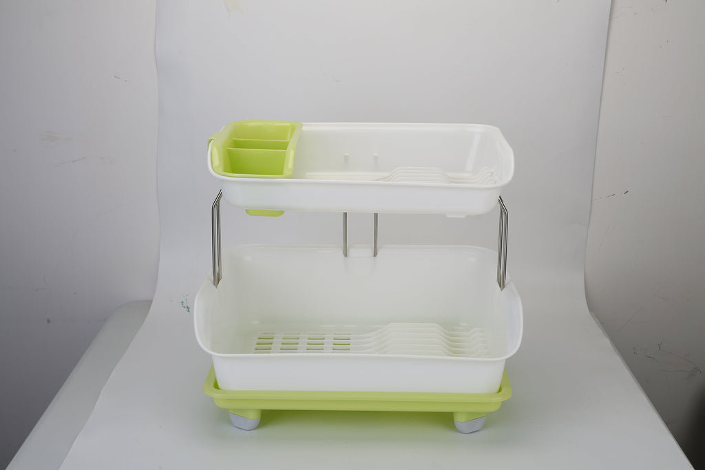 Dish Drying Rack 2-Tier – Drainer with Cutlery Holder – image 3