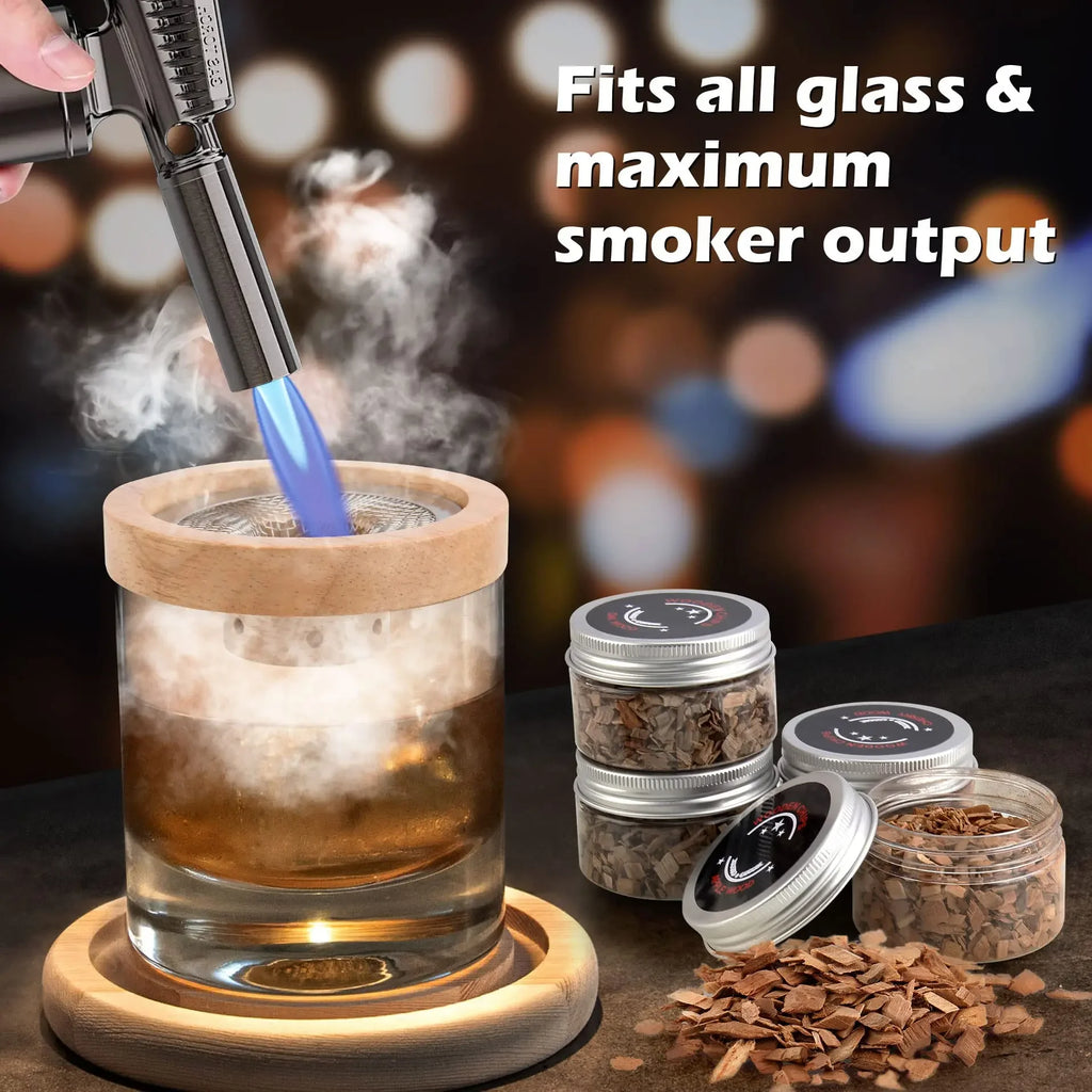 Cocktail Smoker Kit - Oak Whiskey Smoke Top with 4 Wood Chip Flavors – image 2