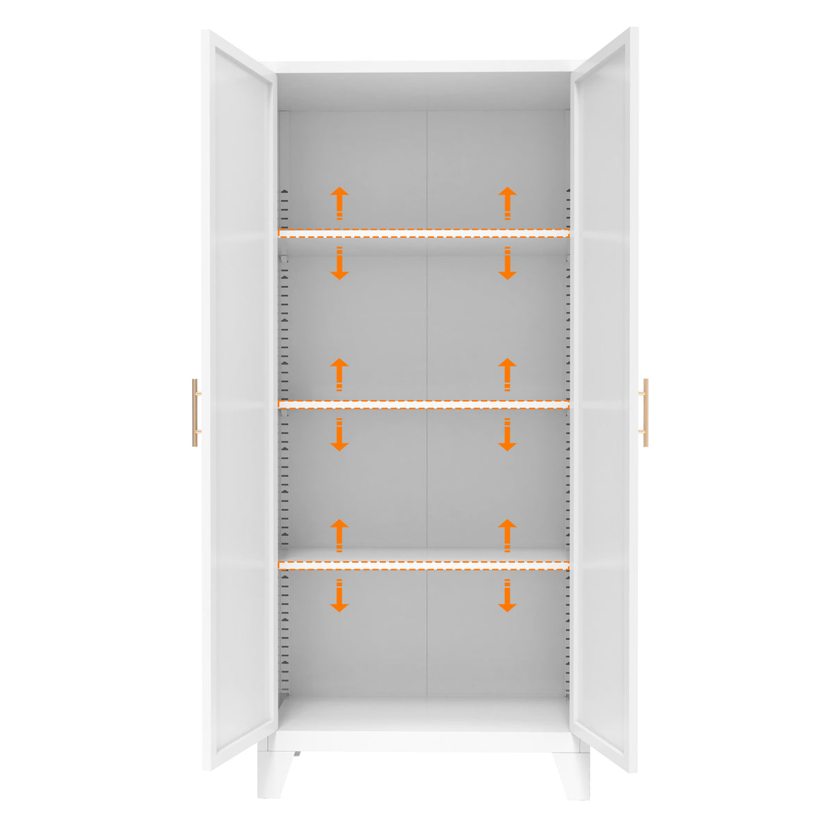 61 in Metal Storage Cabinet with Doors and Adjustable Shelves, White – image 18