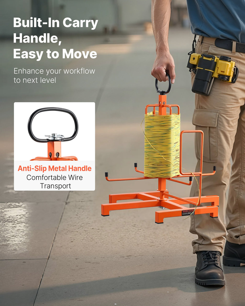 Portable Wire Spool Dispenser, Floor or Stud Mount – image 3