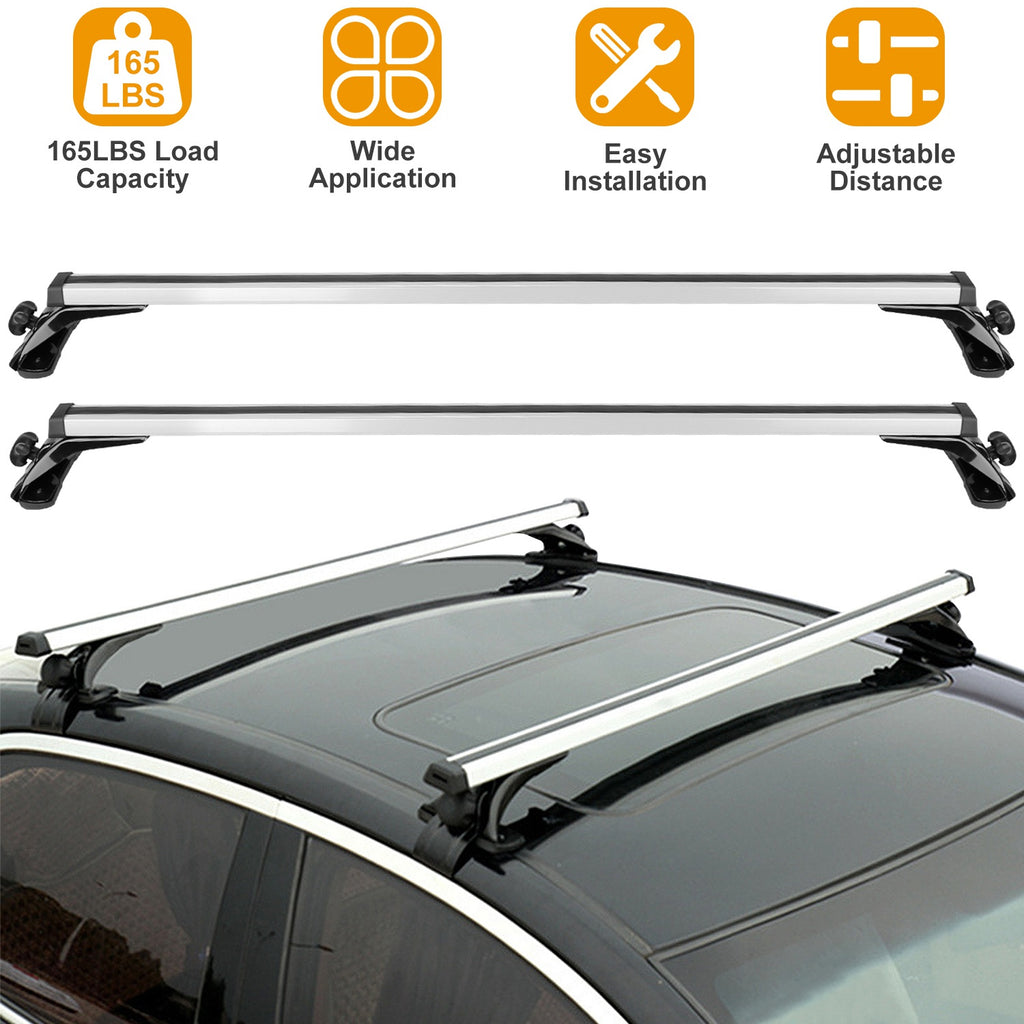 Roof Rack Cross Bars 47 in, Universal Aluminum for Bare Roofs