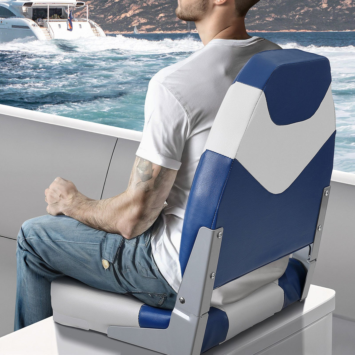 High Back Folding Boat Seats, Padded Fold-Down Chairs, 2 Pack – image 10