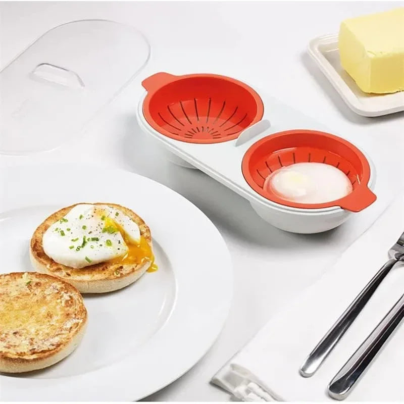 Microwave Egg Poacher – Double-Cup Quick Egg Cooker – image 3