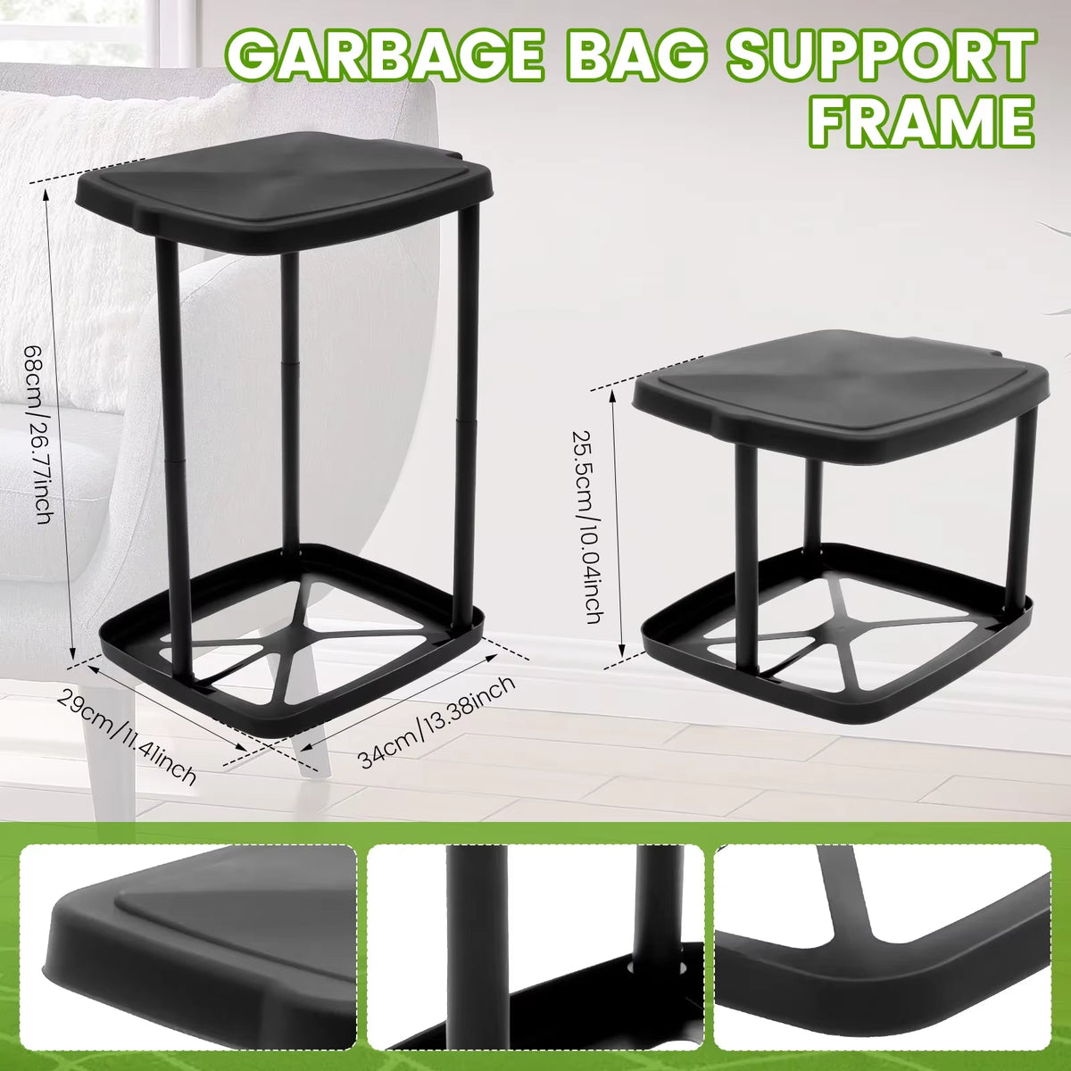 Foldable Adjustable Camping Trash Can with Lid – image 2