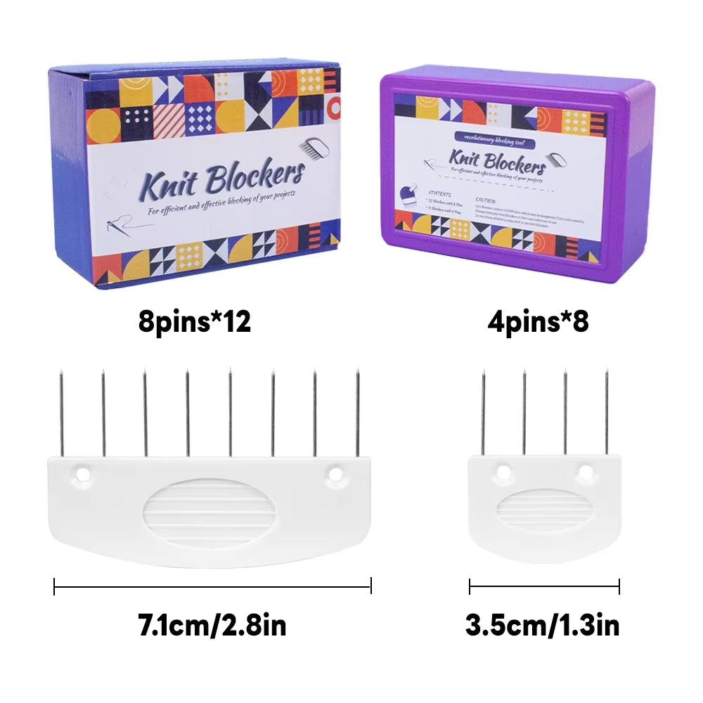 Knit Blockers Set 20 Pc Stainless Pin Blocking Combs