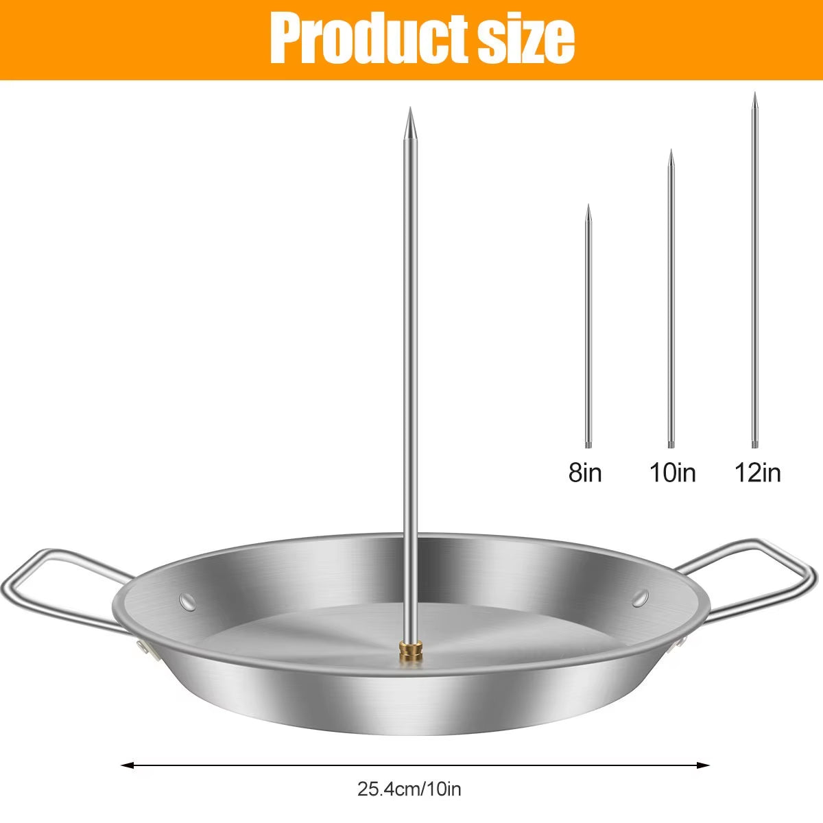 Vertical Grill Skewer Pan with 3 Interchangeable Spikes – image 1
