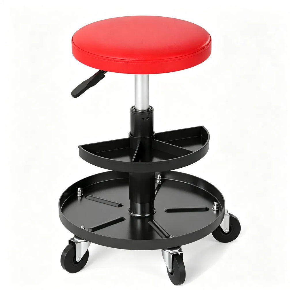 Mechanic Stool, Rolling with 2-Tier Tool Trays and Pneumatic Height – image 4