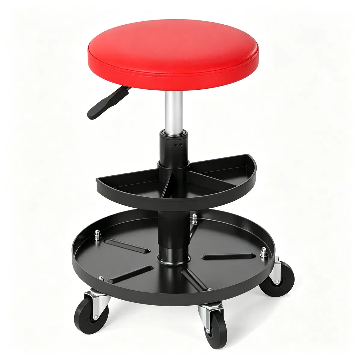 Mechanic Stool, Rolling with 2-Tier Tool Trays and Pneumatic Height – image 4