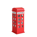 Leather Jewelry Box 11.5 in Tall, Red Telephone Booth Design