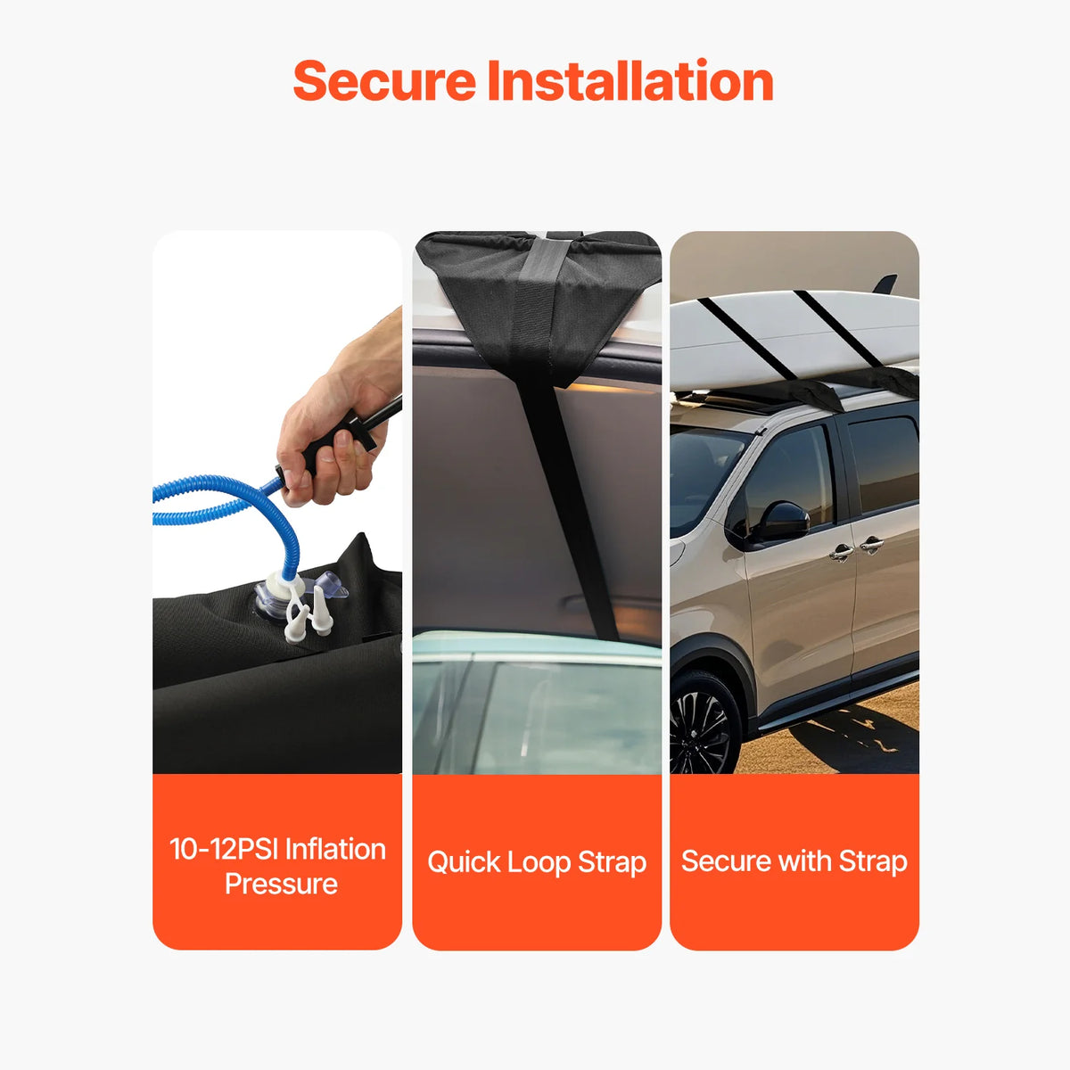 Inflatable Soft Roof Rack Bars, 37.6 in Universal Car Roof Rack Pads – image 5