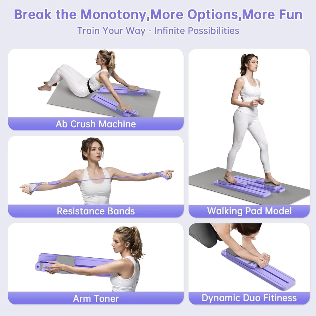 Pilates Reformer Board 7-in-1, Foldable Home Workout Set with Bands – image 6