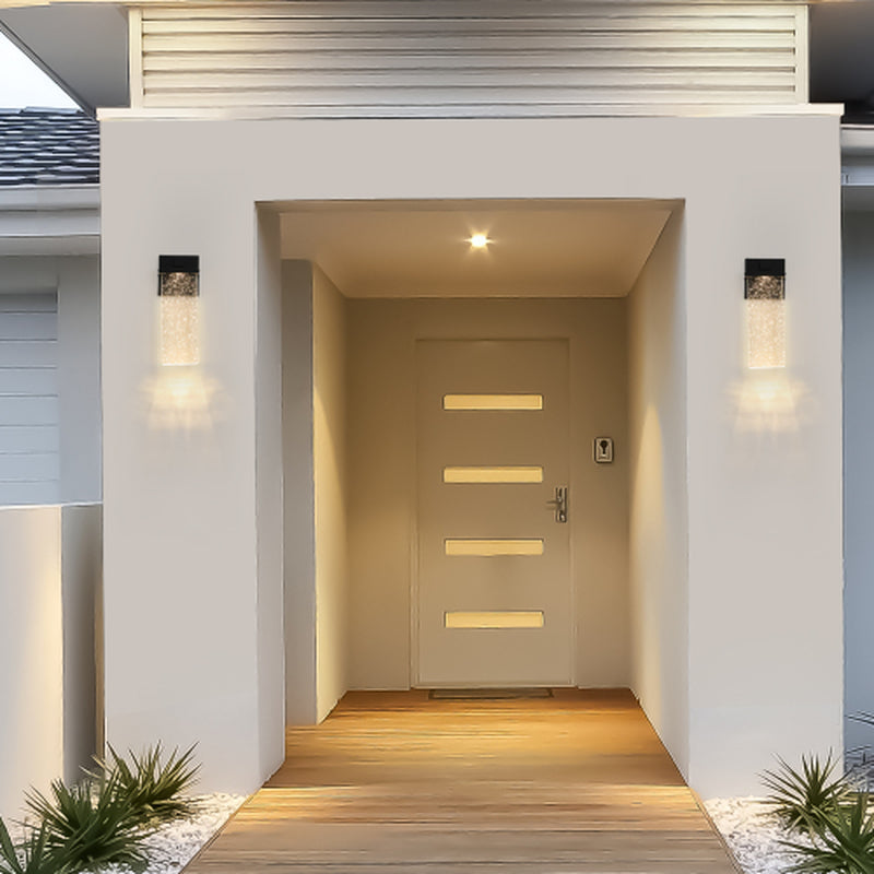 Outdoor Crystal Bubble Wall Lights 2 Pack, Black Waterproof Sconces – image 4