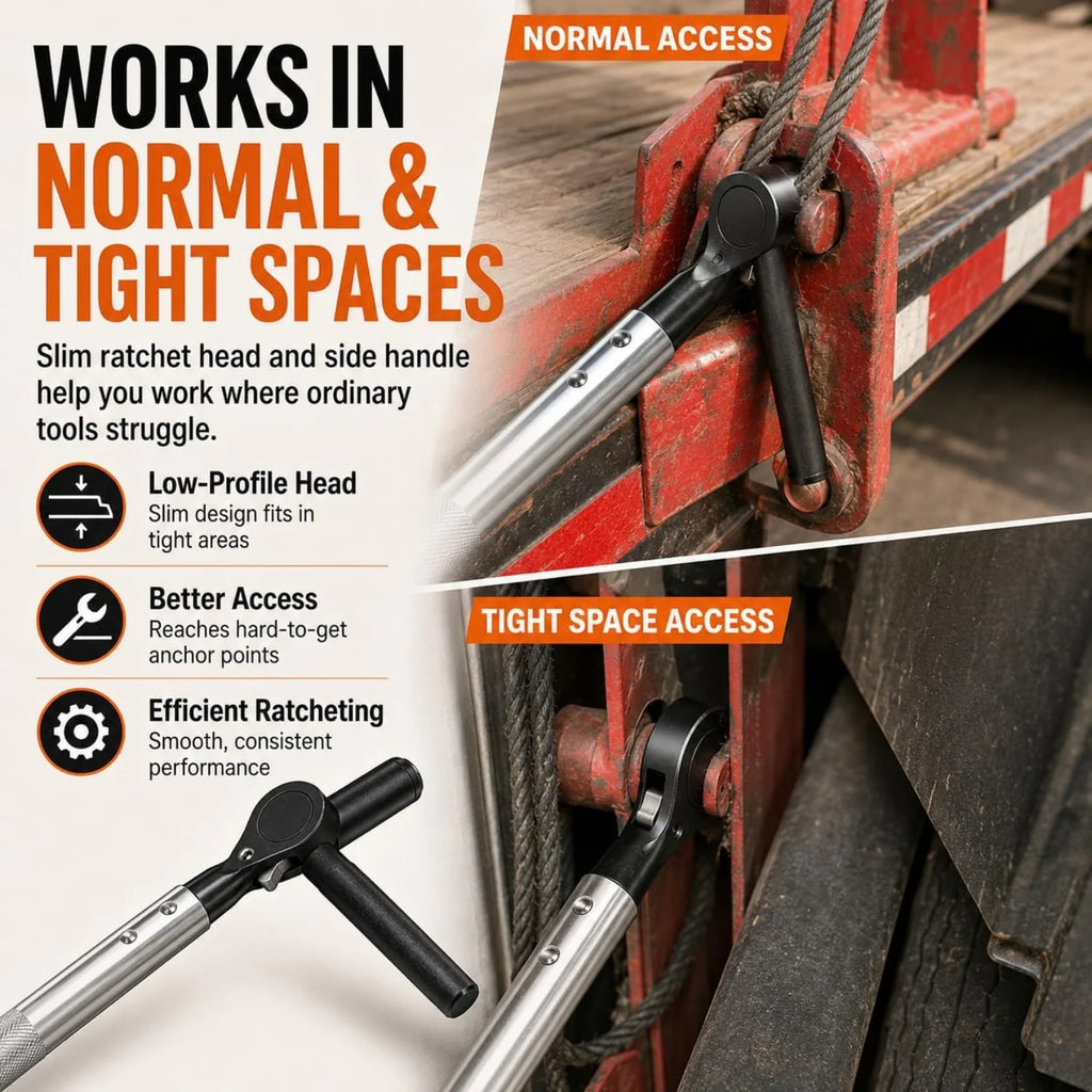 Winch Bar Ratchet for Flatbed Strap Winches, Reversible – image 4