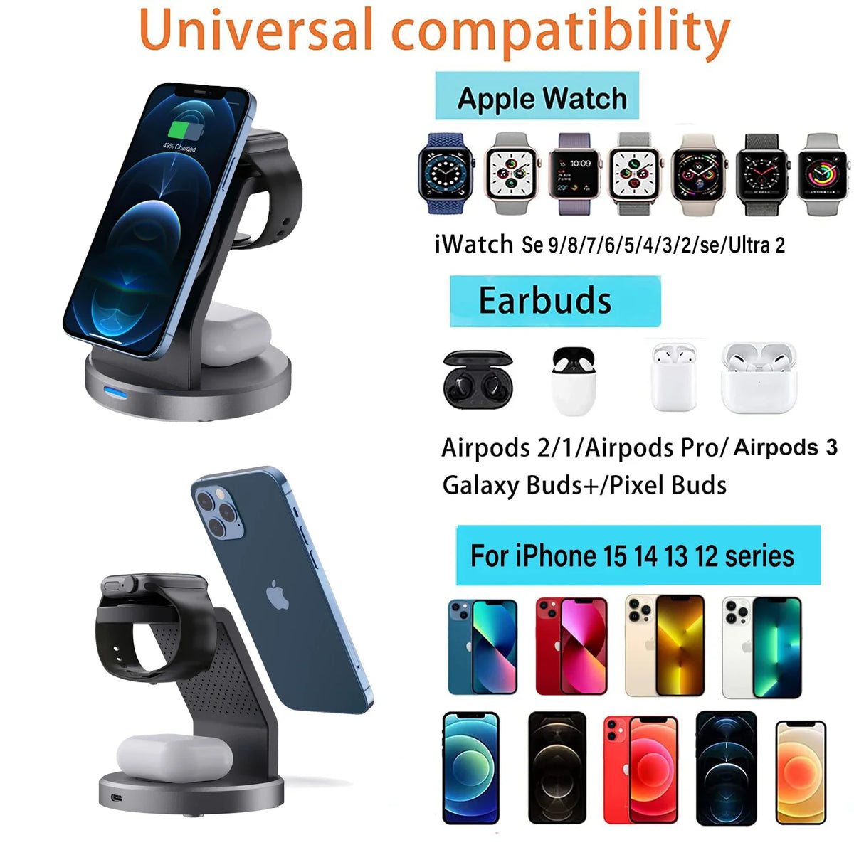Magnetic Wireless Charger Stand 3-in-1, Fast Charging Station – image 7