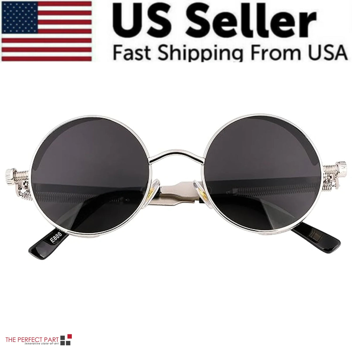 Round Sunglasses – Polarized Retro Metal Frame, UV400 – image 15