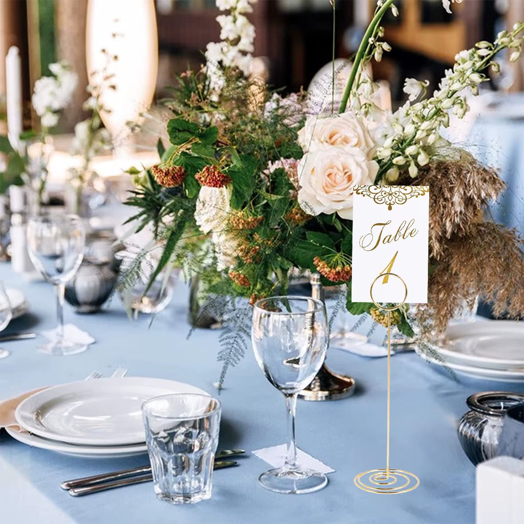 Place Card Holders 36 Pack, Gold Metal Table Number Stands – image 7
