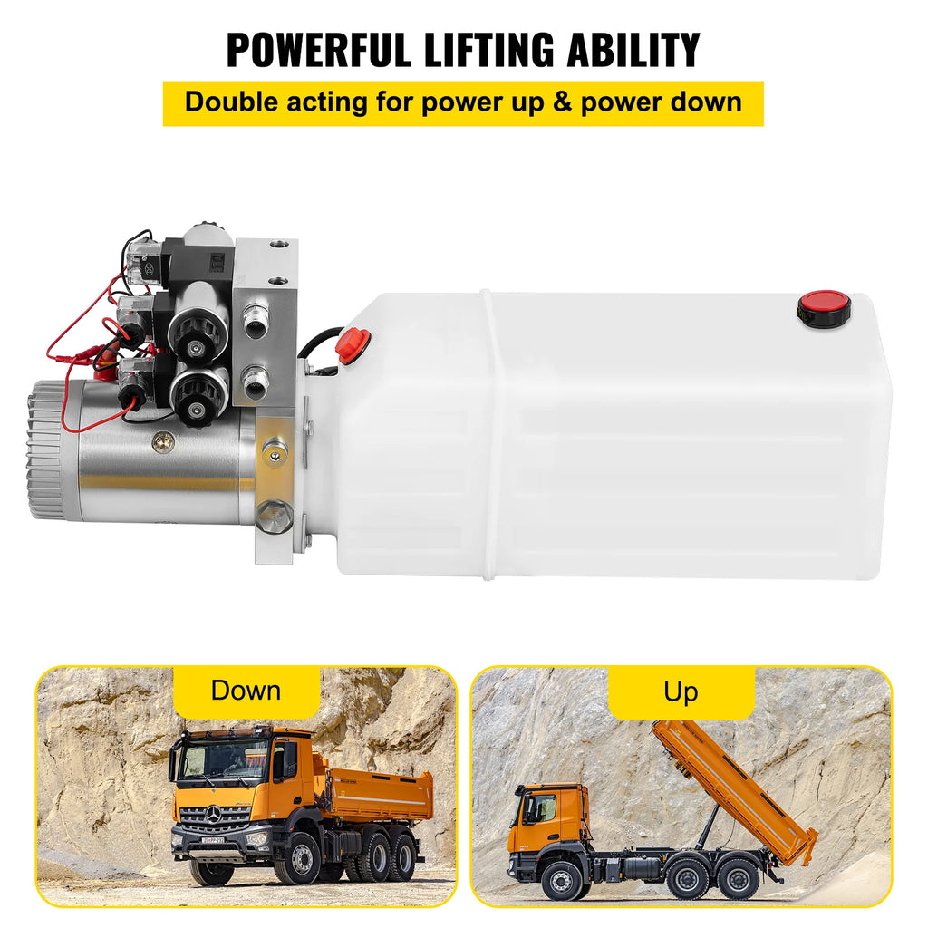 Dump Trailer Hydraulic Pump 12V – Double Acting Power Unit, 8 Qt – image 3